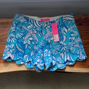 Lilly Pulitzer, buttercup knit short, Amalfi blue size 2, sound the sirens
